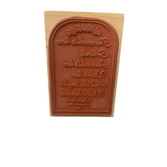 Crafting Rubber Stamps Holly Berry Wood Back Harvest Medallion A Land of Plenty - Picture 3 of 7